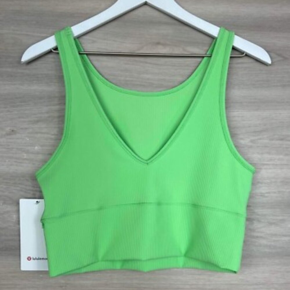Lululemon Power Pivot Tank Ribbed Luxtreme Size 6 Scream Green Light